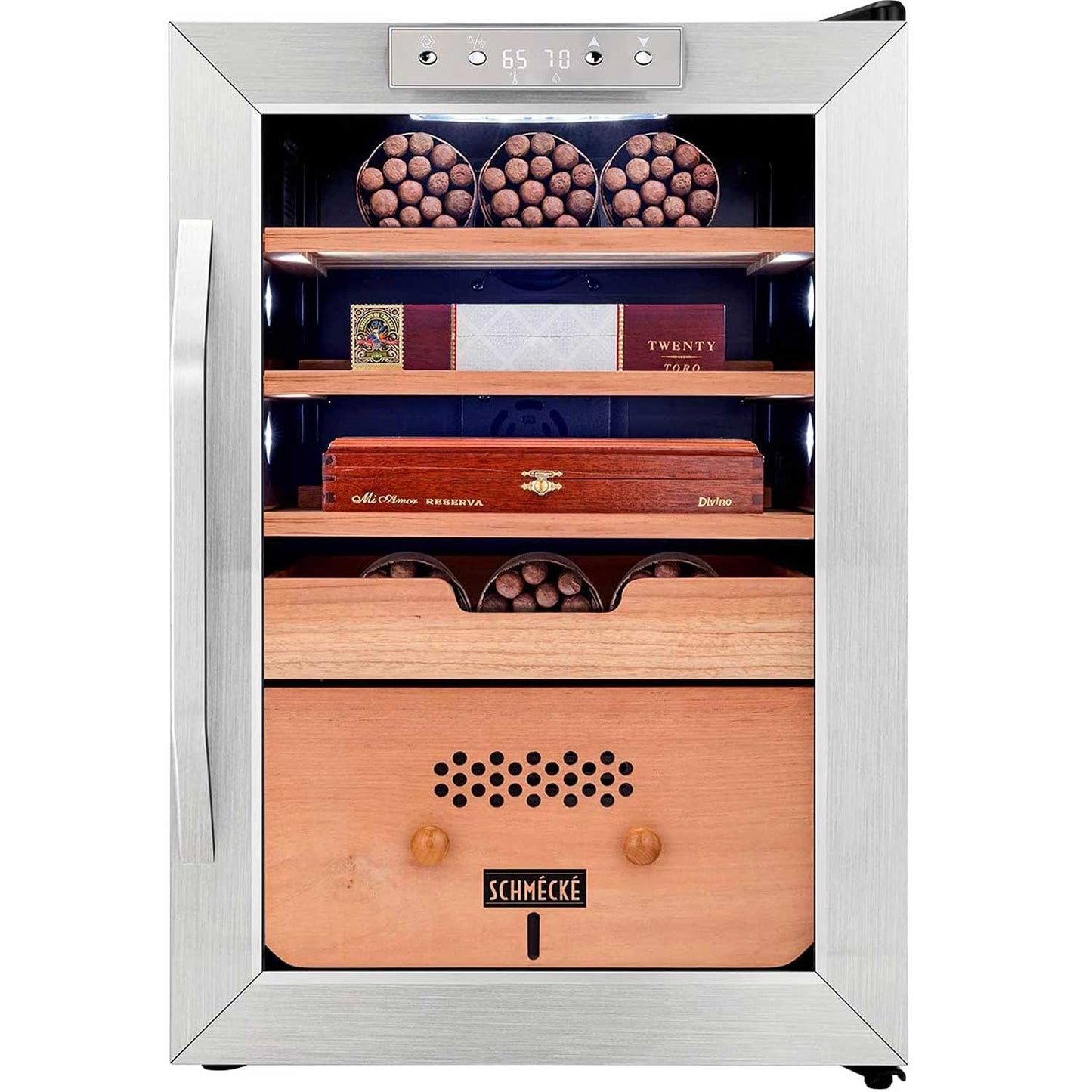 300 Cigar Cooler Humidor with 3 in 1 Precise Cooling Digital Hygrometer