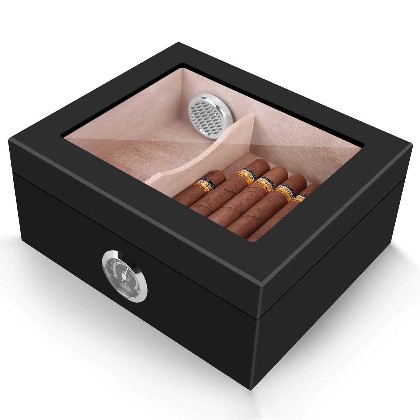 Cigar Humidor - Spanish Cedar Wood Cigar Desktop Box