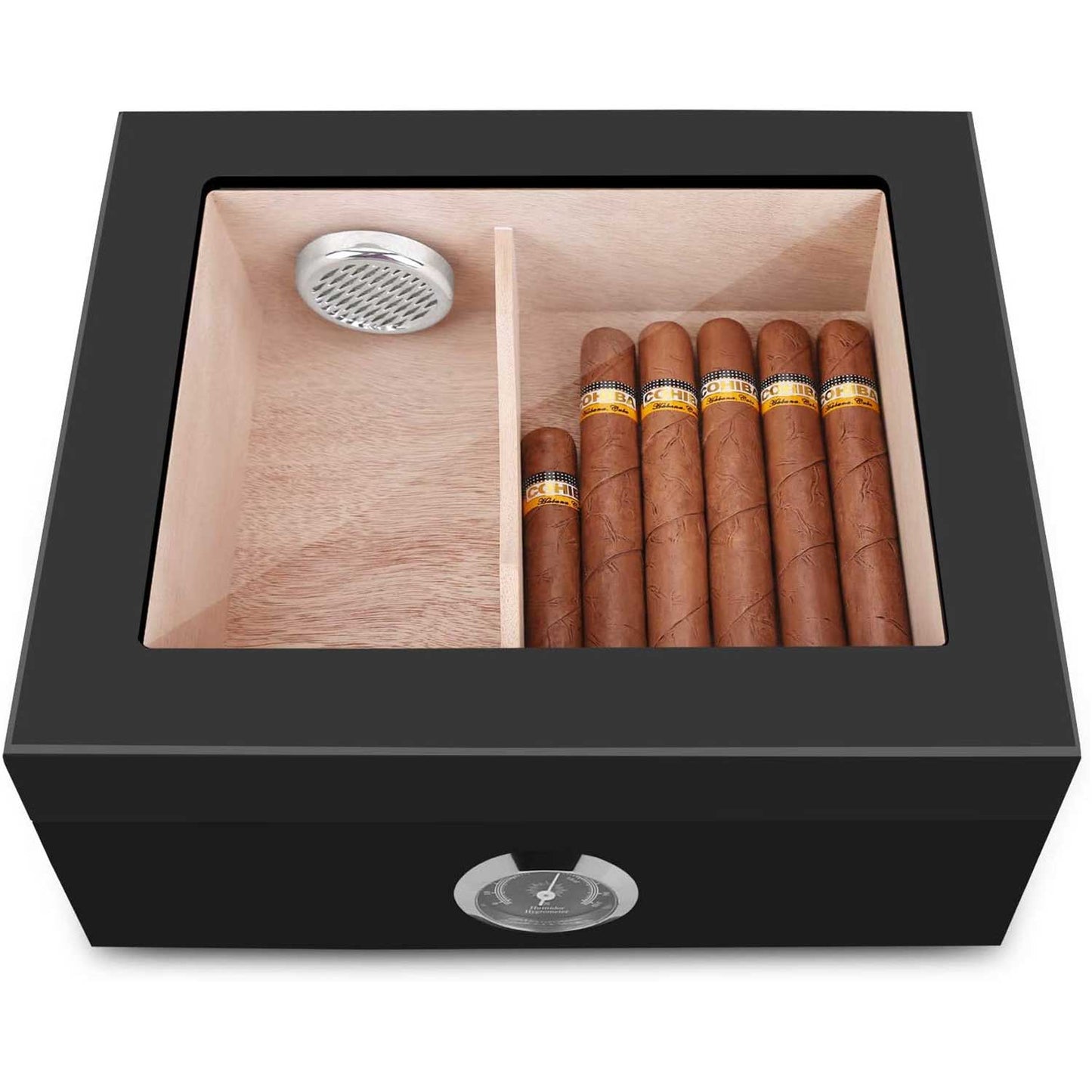 Cigar Humidor - Spanish Cedar Wood Cigar Desktop Box