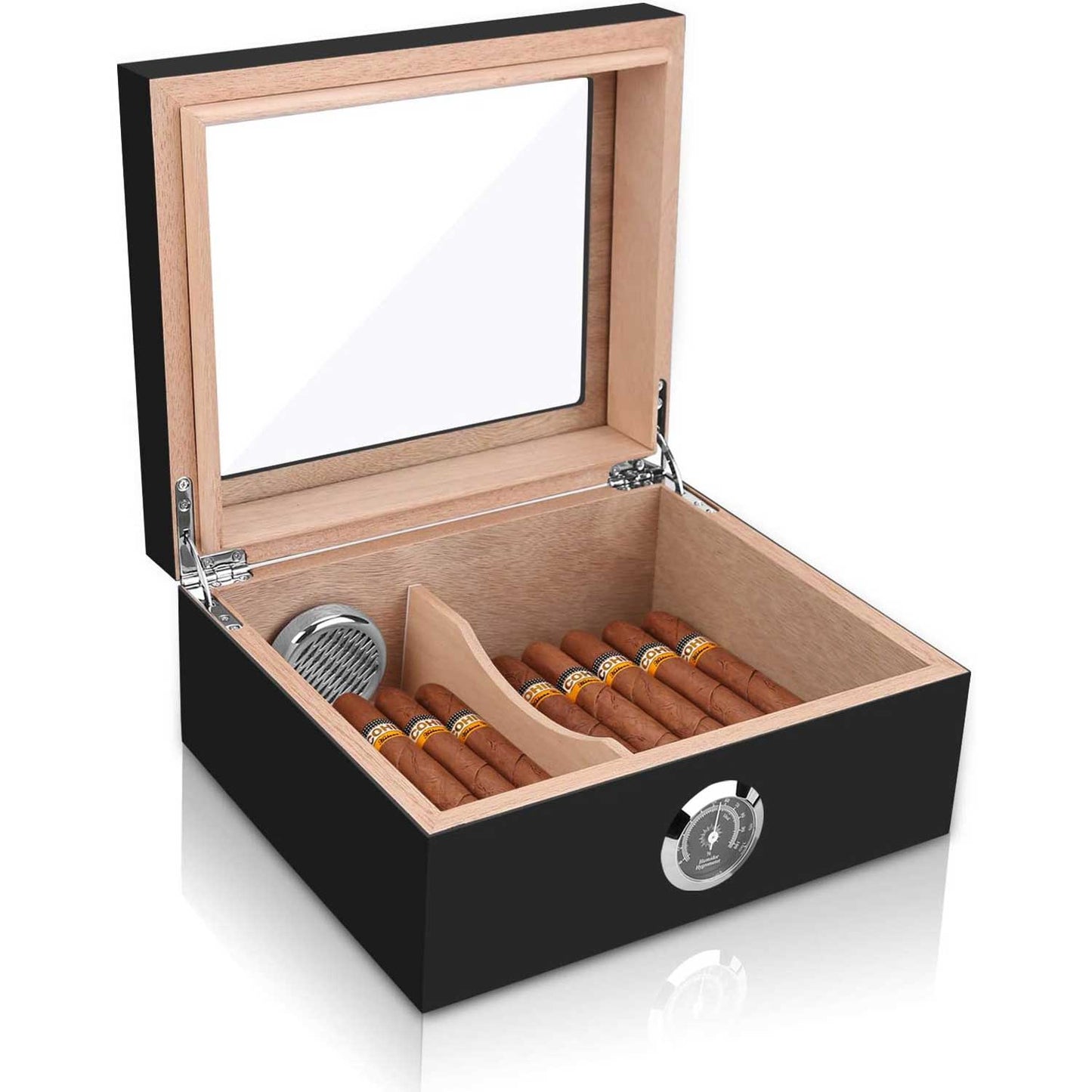 Cigar Humidor - Spanish Cedar Wood Cigar Desktop Box