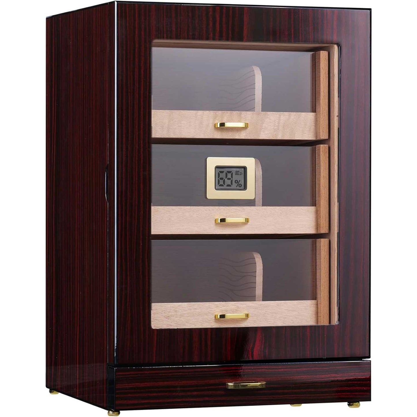 Cigar Humidor Cabinet for 100 to 150 Cigars with Accessory Storage Drawer