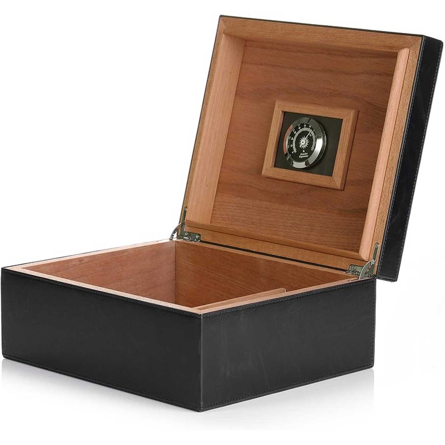Desktop Humidor Case Holds 25-50 Cigars - Unique Elegant Leather Display