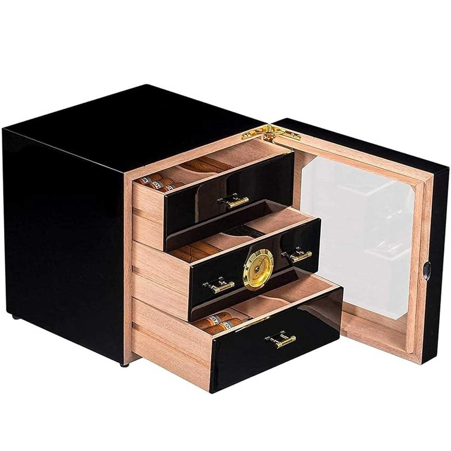 Large Capacity Piano Paint Cigar Humidor Cabinet- Glass Door Humidor Cigar Box