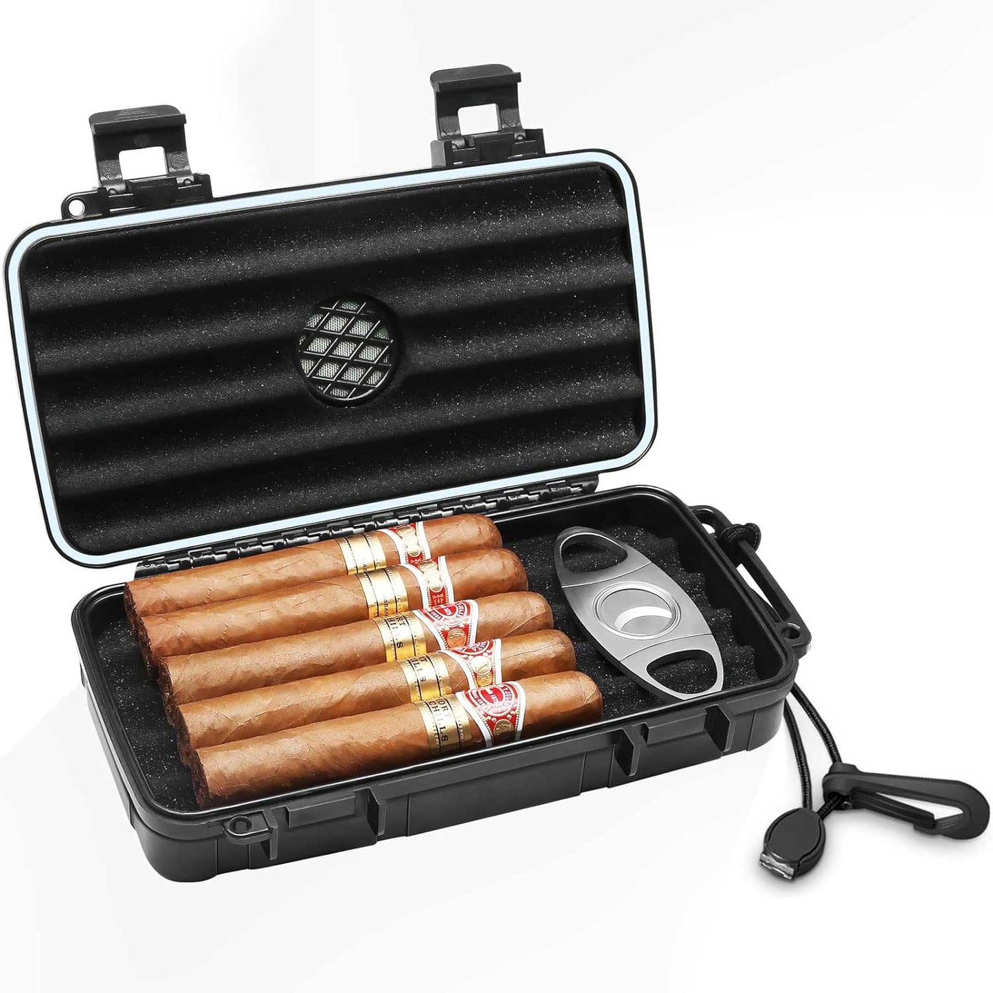 Travel Cigar Humidor Case - Portable Cigar Box
