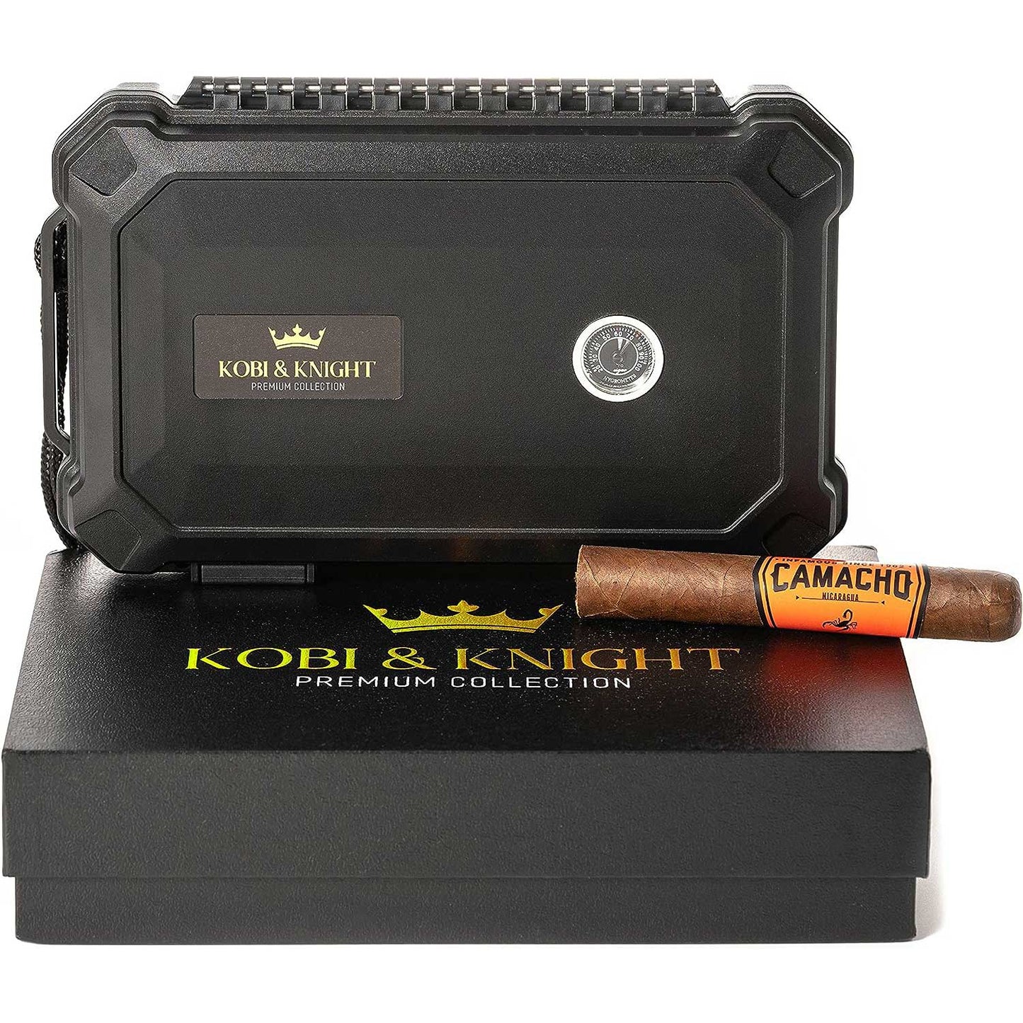 Travel Cigar Humidor with Hygrometer - Case for 6 x 8-Inch Cigars